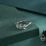 Sterling Silver Olive Leaf Ring, Dainty Leaf Ring, Olive Branch Nature Inspired Jewellery US 5 - 8