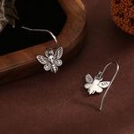 Death's-head Hawkmoth Moth Drop Hook Earrings in Sterling Silver, Silver Gold or Rose Gold, Nature Inspired Insect Animal Earrings