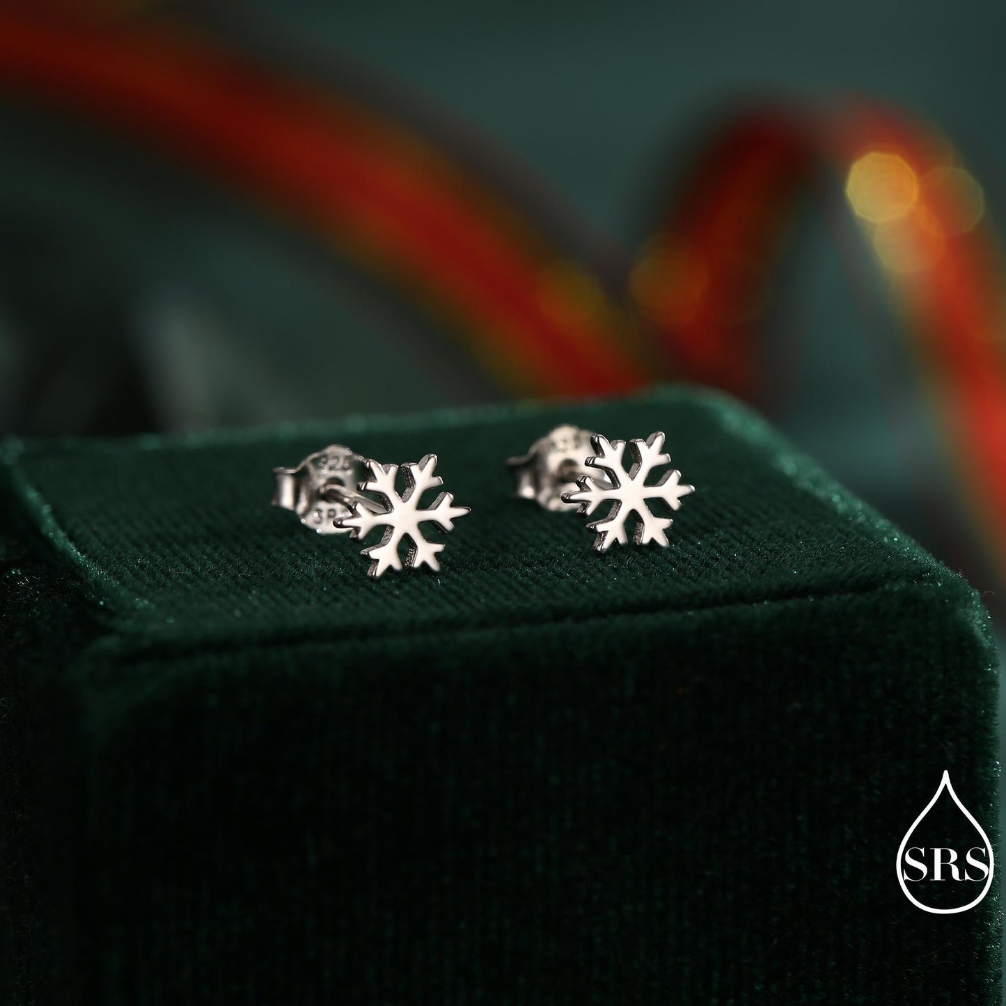 Snowflake Stud Earrings in Sterling Silver, Snow Earrings, Available in Three Finishes - Silver, Gold and Rose Gold, Dainty Snowflake