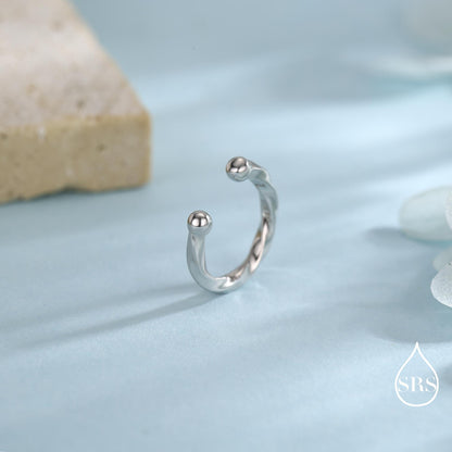 Minimalist Twist Sterling Silver Ear Cuff, Wave Ear Cuff, Simple and Minimalist Earrings
