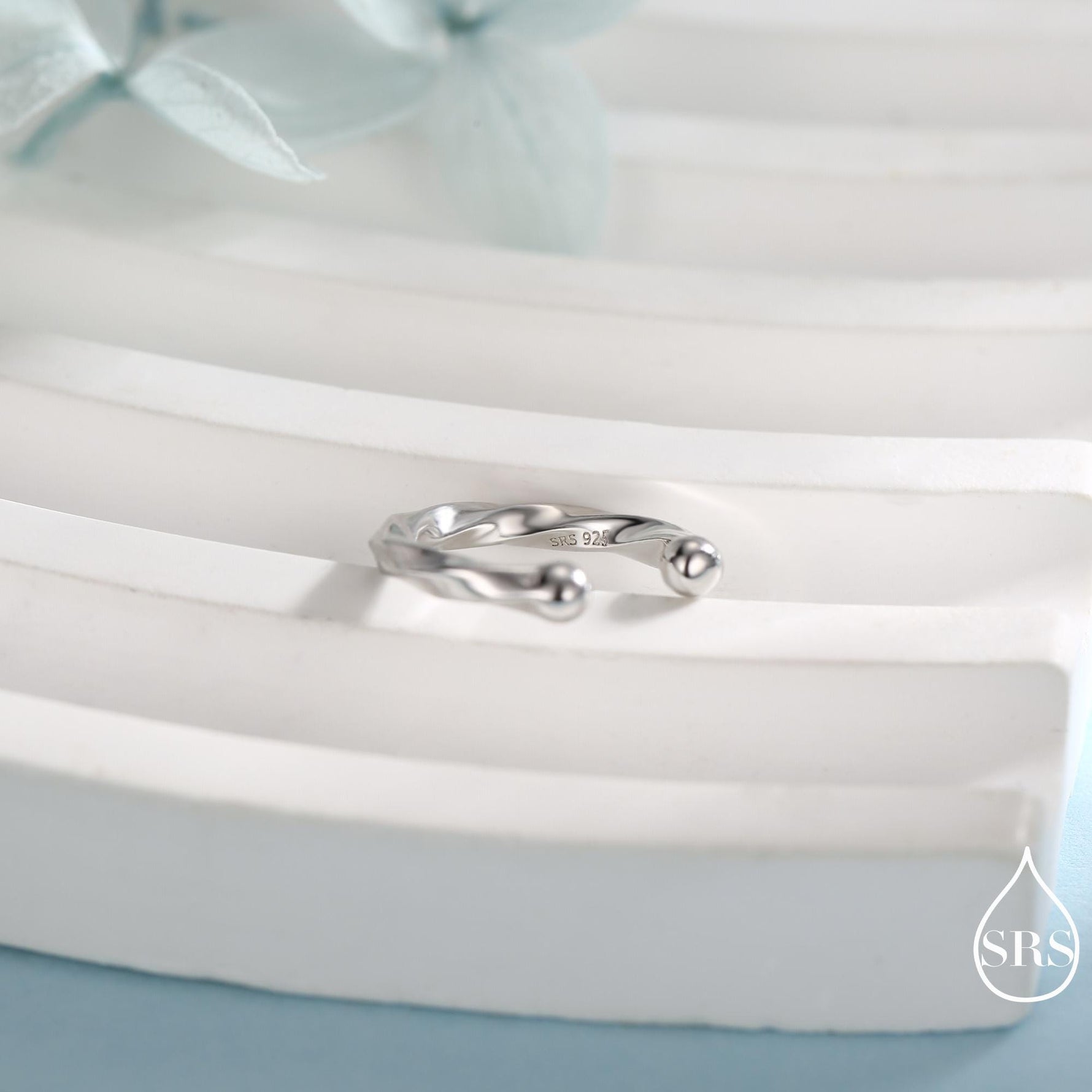 Minimalist Twist Sterling Silver Ear Cuff, Wave Ear Cuff, Simple and Minimalist Earrings