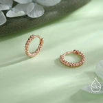 Sterling Silver Minimalist 8mm or 10mm Braided Huggie Hoops, Minimal Silver Twist Hoops, Intertwining Hoop Earrings, Dainty Hoops Earrings
