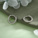 Sterling Silver Minimalist 8mm or 10mm Braided Huggie Hoops, Minimal Silver Twist Hoops, Intertwining Hoop Earrings, Dainty Hoops Earrings