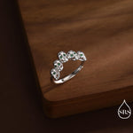 Emerald Green CZ Skull Motif Chevron Ring