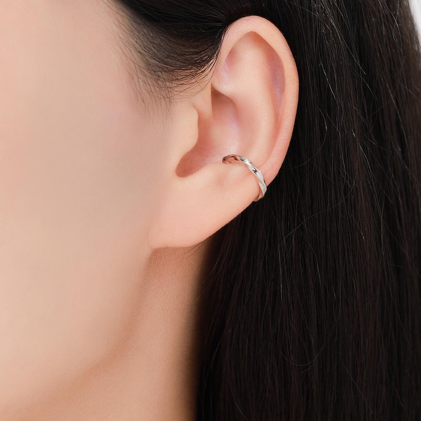 Minimalist Twist Sterling Silver Ear Cuff, Wave Ear Cuff, Simple and Minimalist Earrings