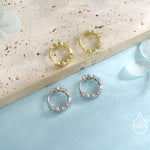 Star Motif Huggie Hoop Earrings in Sterling Silver, Star Hoop Snug Earrings, 8mm Hoop, Silver or Gold, Geometric Design