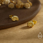 Sterling Silver Ammonite Shell Stud Earrings - Cute Fun, Whimsical - Sea Ocean Theme - Nature Inspired