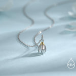 Snowdrop Flower Tiny Pendant Necklace in Sterling Silver, Nature Inspired Flower Necklace, January Birth Flower, Botanical