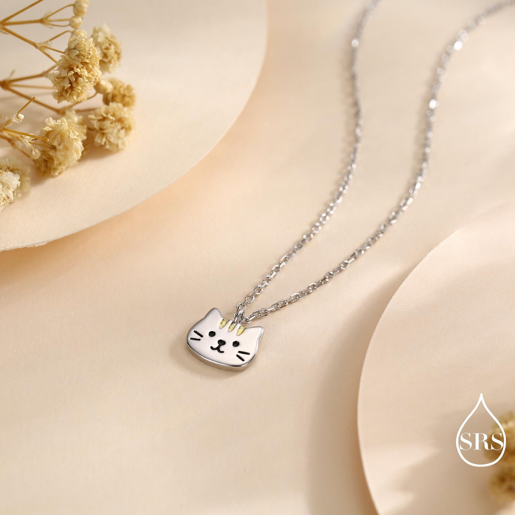 Orange Tabby Cat Stud Earrings and Necklace in Sterling Silver, Nature Inspired Jewellery, Ginger Tabby, Nature Inspired Animal Jewellery