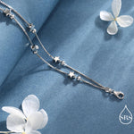 Sterling Silver Tiny Little Twinkle Stars Charm Bracelet, Anklet or Necklace - Adjustable - Sweet, Cute and Whimsical jewellery