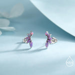 Sterling Silver Purple Opal Marquise Cluster Stud Earrings, Silver and Gold, Opal Earrings, Lab Opal Mini Crawler Earrings, Minimalist