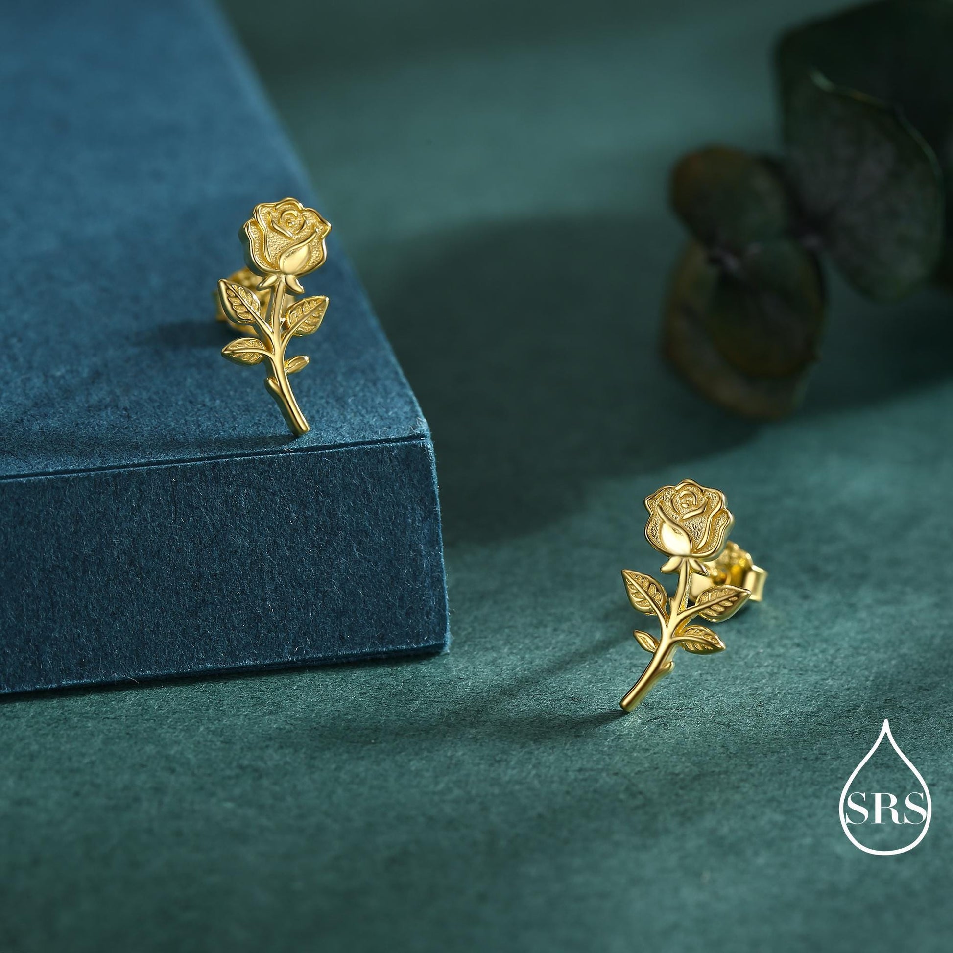 Oxidised Sterling Silver Rose Earrings, Silver, Gold or Rose Gold Finish, Rose Stud Earrings, Flower Blossom Earrings, Nature Inspired