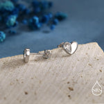 Sterling Silver CZ Heart Stud Earrings, Available in 4 Colour, Silver or Gold, CZ Heart Earrings, Dainty Heart Earrings