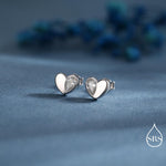 Sterling Silver CZ Heart Stud Earrings, Available in 4 Colour, Silver or Gold, CZ Heart Earrings, Dainty Heart Earrings