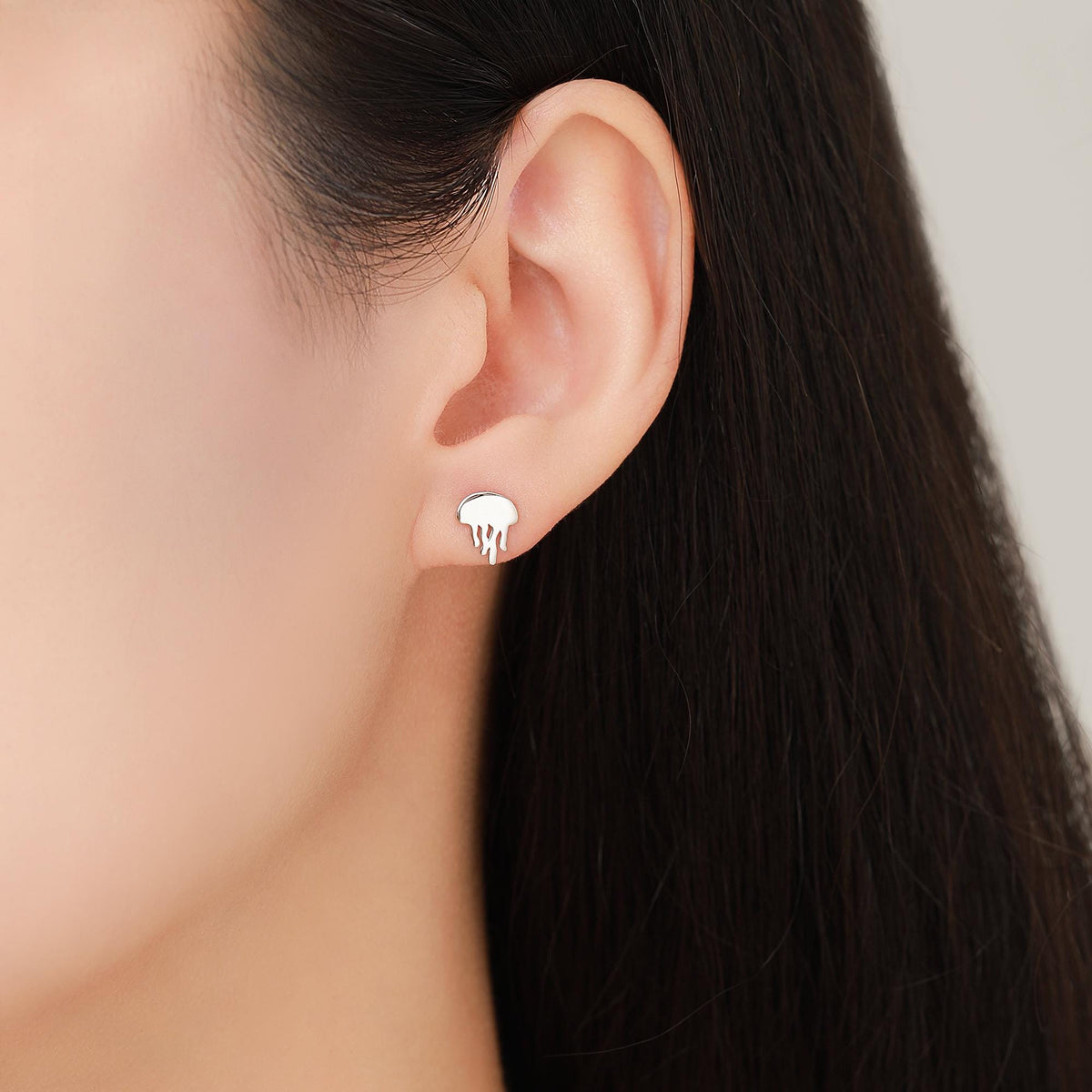 Cute Jellyfish Stud Earrings in Sterling Silver, Cute Dainty Animal Stud, Fish Earrings, Ocean Theme Jewellery
