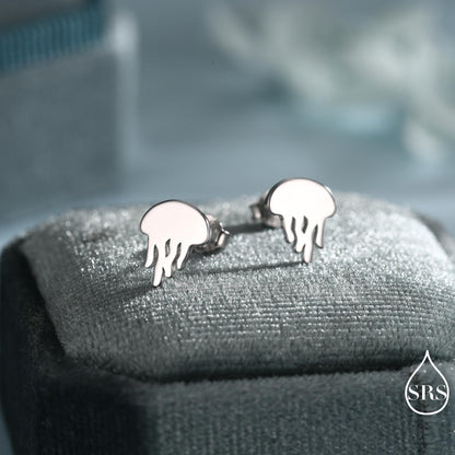 Cute Jellyfish Stud Earrings in Sterling Silver, Cute Dainty Animal Stud, Fish Earrings, Ocean Theme Jewellery