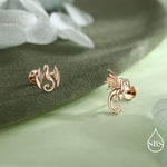 Mismatched Dragon 16G Flat Back in Sterling Silver