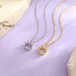 Tiny Crown Pendant Necklace in Sterling Silver, Silver or Gold, Little Crown Necklace