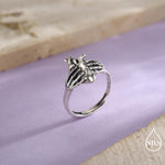 Anatomical Heart & Skeleton Hands Sterling Silver Ring, Oxidised Silver Heart in Hand Ring, Gothic Romantic Ring