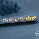 Dragon Stud Earrings in Sterling Silver, Silver or Gold, Nature Inspired Animal Earrings