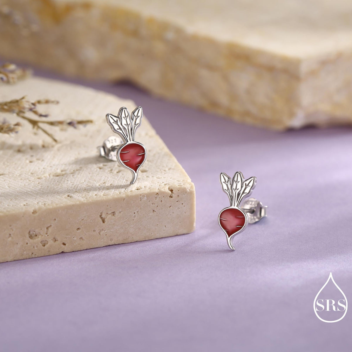 Enamel Radish Stud Earrings