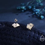 Sterling Silver Pug Stud Earrings – Cute Dog Jewellery - Enamel Puppy Earrings - Silver or Gold or Rose Gold Finish