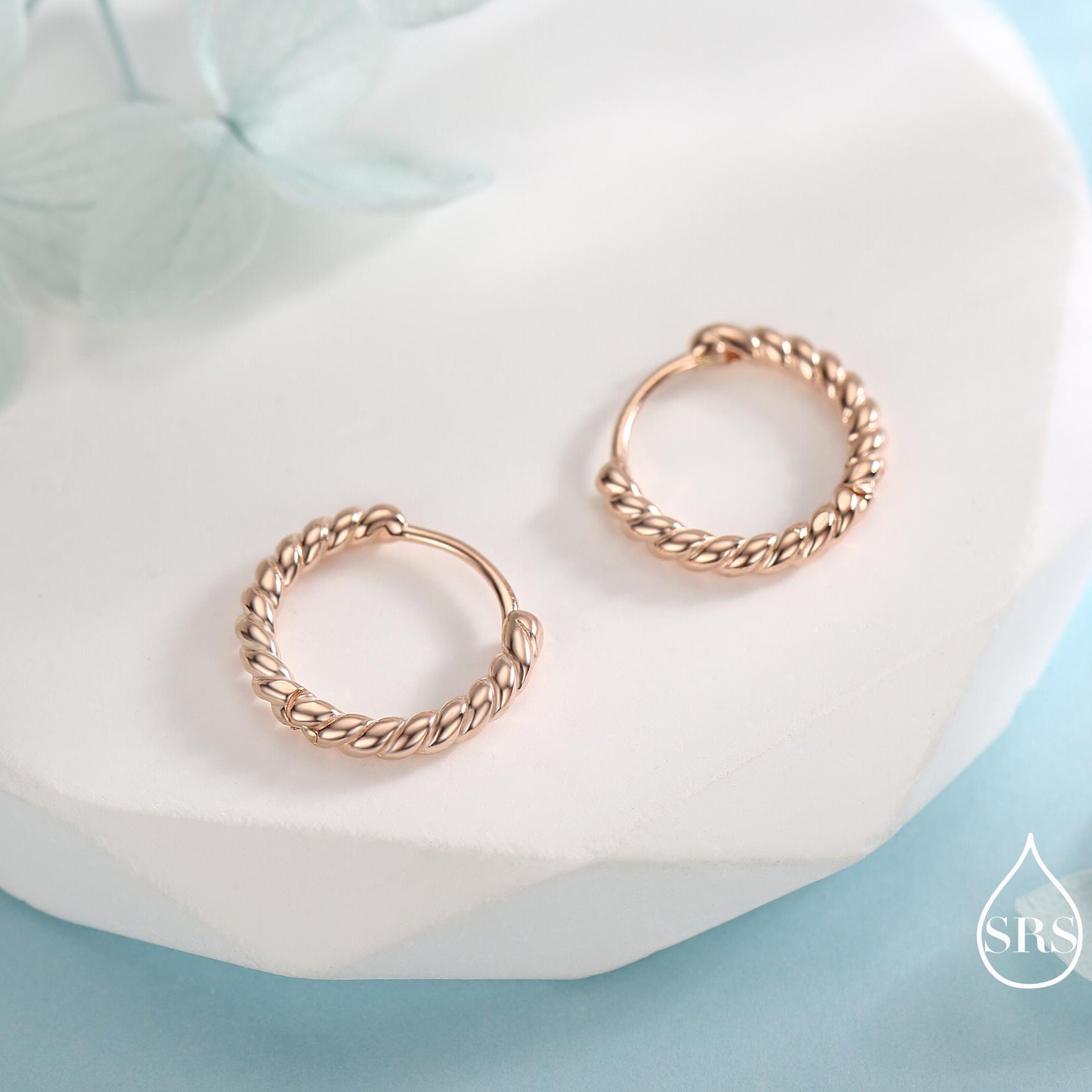 Sterling Silver Minimalist 8mm or 10mm Braided Huggie Hoops, Minimal Silver Twist Hoops, Intertwining Hoop Earrings, Dainty Hoops Earrings