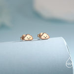 Tiny Cloud Stud Earrings in Sterling Silver, Silver Gold or Rose Gold Finish, Happy Cloud Earrings, Celestial Earrings