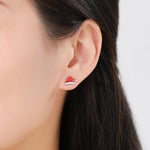 Enamel Christmas Hat Stud Earrings in Sterling Silver, Red Enamel Christmas Earrings, Perfect Christmas Gift
