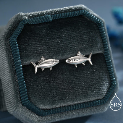 Tuna Fish Stud Earrings in Sterling Silver, Silver, Gold or Rose Gold Finish, Cute Tuna Earrings, Ocean Inspired Animal Jewellery