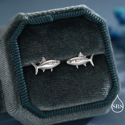 Tuna Fish Stud Earrings in Sterling Silver, Silver, Gold or Rose Gold Finish, Cute Tuna Earrings, Ocean Inspired Animal Jewellery