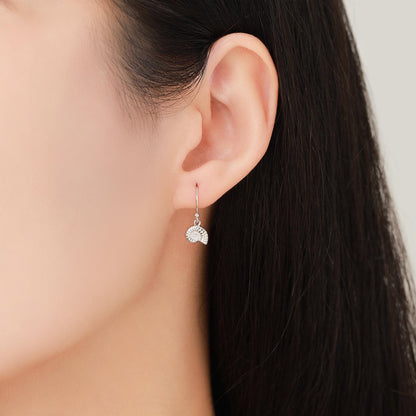 Sterling Silver Ammonite Shell Dangle Earrings – Polished Nautilus-Inspired Design - Silver, Gold or Rose Gold Finish