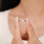 Tiny Snowflake Ring in Sterling Silver, Minimalist Winter Design, Adjustable Size, Festive Season Snow Ring