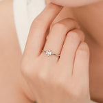 Tiny Snowflake Ring in Sterling Silver, Minimalist Winter Design, Adjustable Size, Festive Season Snow Ring