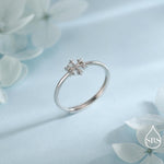 Tiny Snowflake Ring in Sterling Silver, Minimalist Winter Design, Adjustable Size, Festive Season Snow Ring