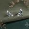 Sterling Silver Enamel Magpie 18G Screw Back Earrings