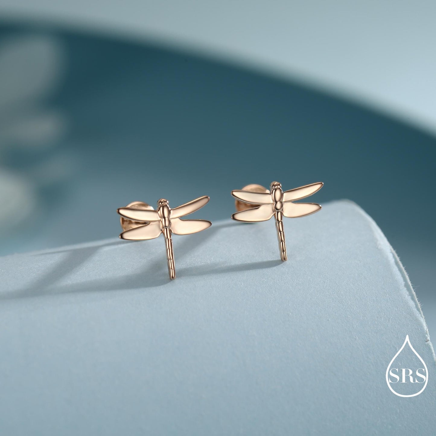 Dragonfly Screw Back / Flat Back / Stud Earrings in Sterling Silver, Cute Fun Quirky Animal Jewellery, Nature Inspired