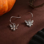Death's-head Hawkmoth Moth Drop Hook Earrings in Sterling Silver, Silver Gold or Rose Gold, Nature Inspired Insect Animal Earrings
