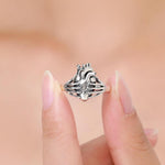 Anatomical Heart & Skeleton Hands Statement Ring