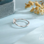 Fire Opal Heart Ring in Sterling Silver, Adjustable Size Opal Ring, Prong Set, Lab Opal Stone Ring, Opal Ring, Delicate Stacking Ring
