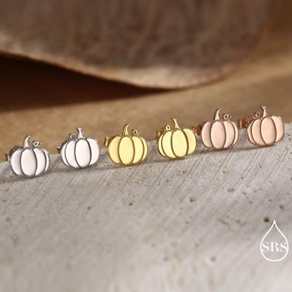 Sterling Silver Pumpkin 18G Screw Back Stud Earring with Ball Backs
