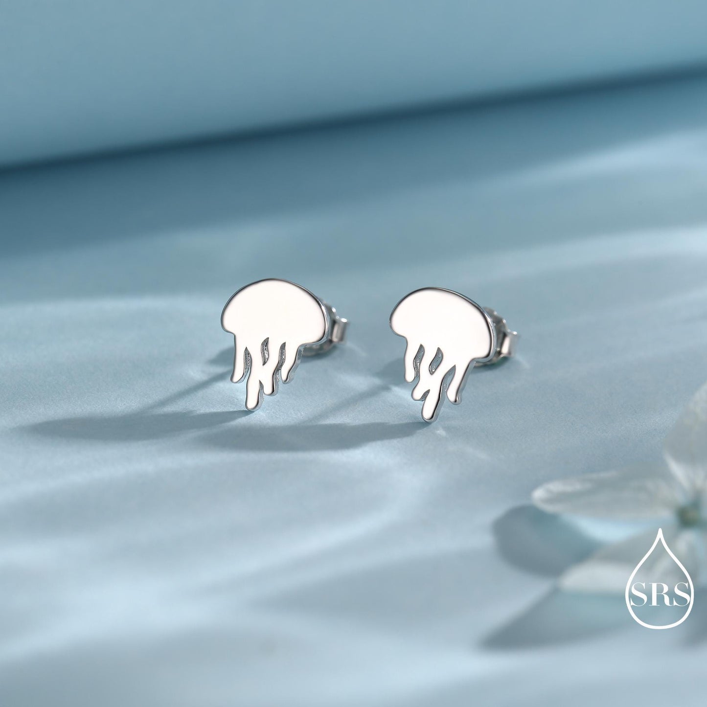 Cute Jellyfish Stud Earrings in Sterling Silver, Cute Dainty Animal Stud, Fish Earrings, Ocean Theme Jewellery