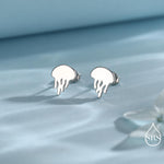 Cute Jellyfish Stud Earrings in Sterling Silver, Cute Dainty Animal Stud, Fish Earrings, Ocean Theme Jewellery