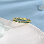 Emerald Marquise CZ Infinity Ring in Sterling Silver, Silver or Gold, Skinny Marquise Ring US 5 - 8