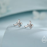 Phoenix Screw Back /Flat Back /Stud Earrings in Sterling Silver, Silver or Gold or Rose Gold Finish, Phoenix Earrings