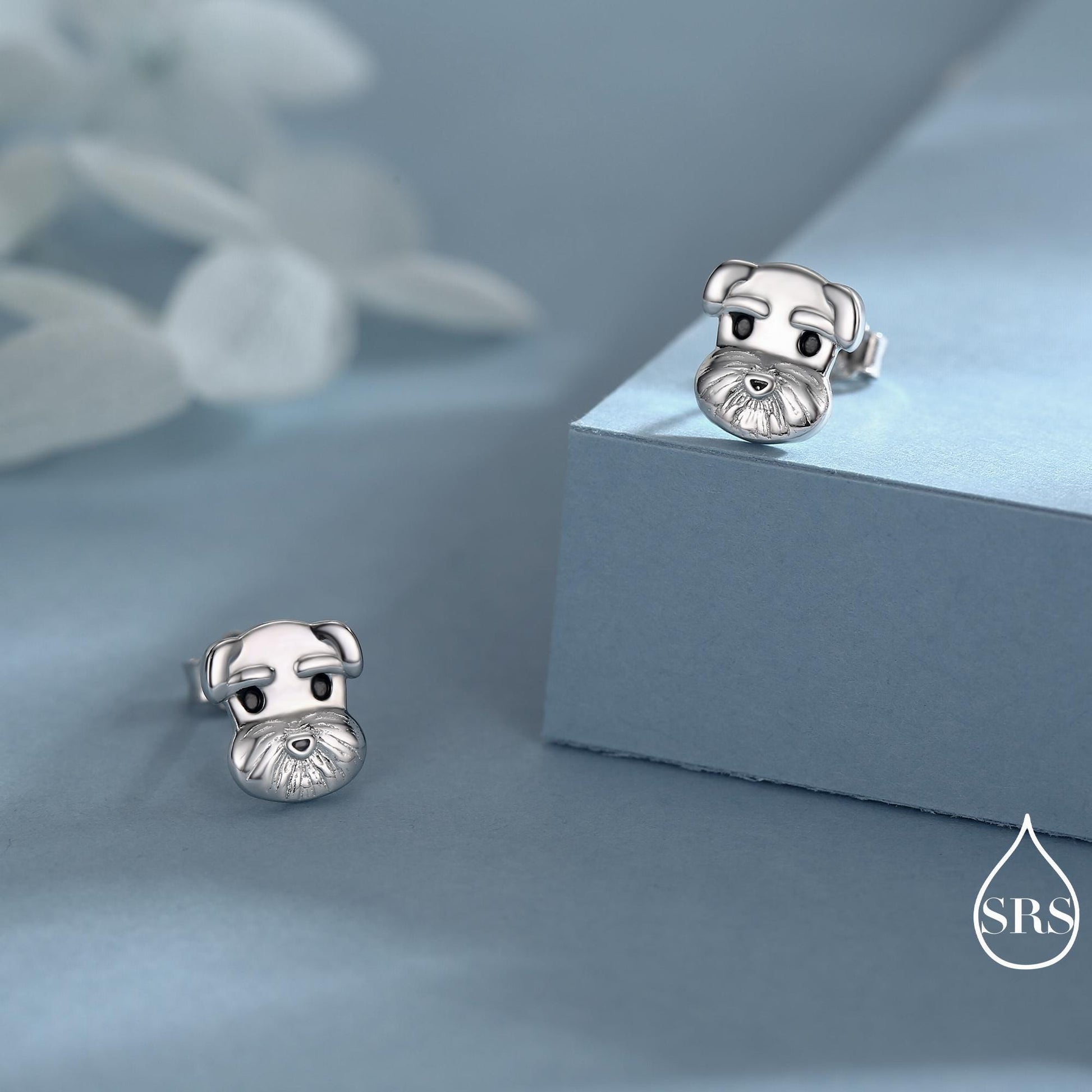 Schnauzer Dog Stud Earrings in Sterling Silver, Dog Earrings, Animal Earrings, Pet Lover