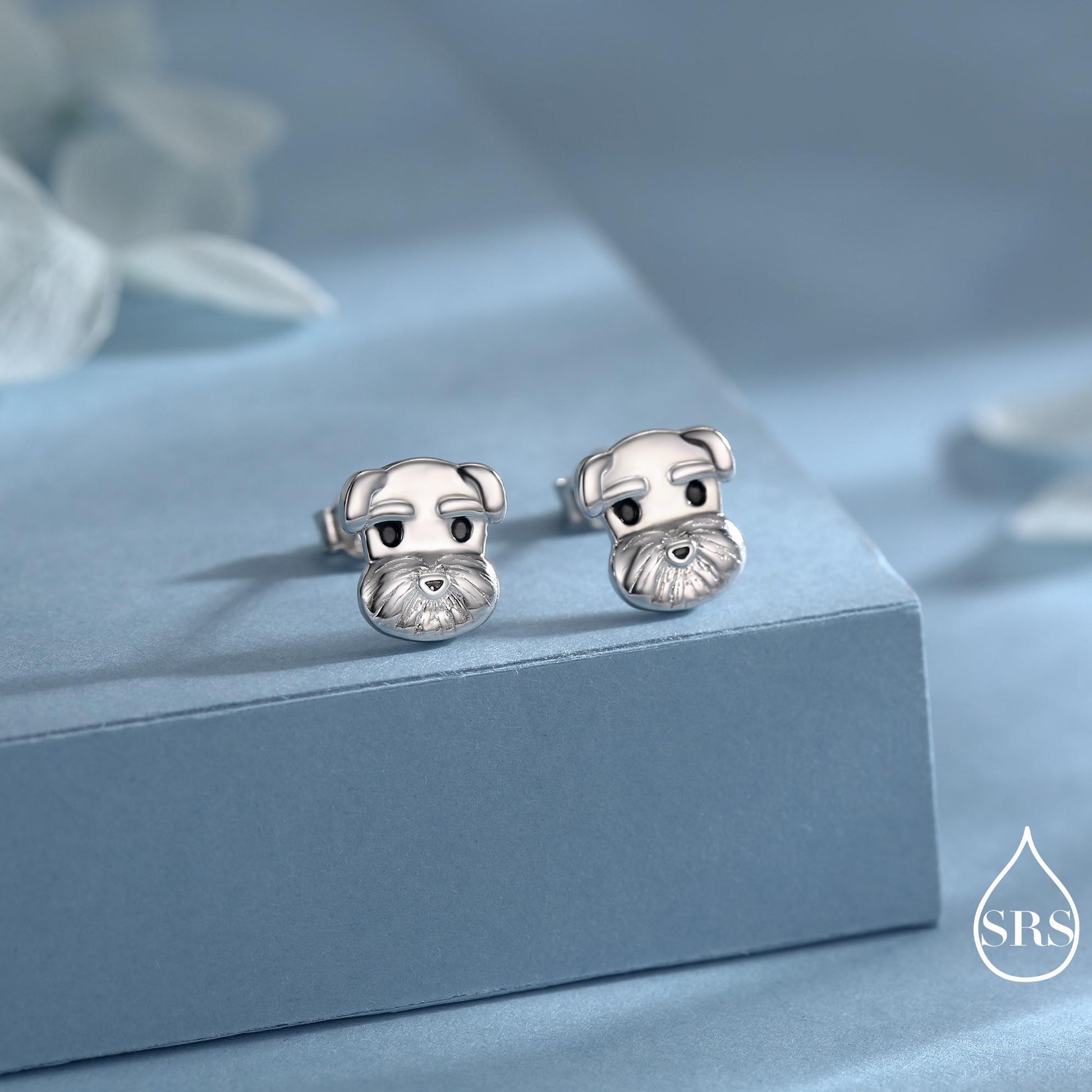 Schnauzer Dog Stud Earrings in Sterling Silver, Dog Earrings, Animal Earrings, Pet Lover
