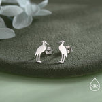 Grey Heron Stud Earrings in Sterling Silver, Heron Earrings, Bird Earrings, Nature Lover, Nature Inspired Animal Earrings
