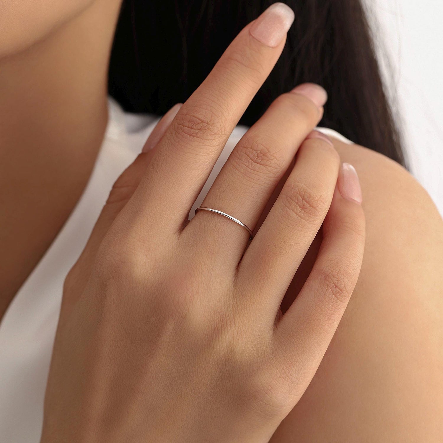 Super Skinny Midi Ring in Sterling Silver, Minimalist Jewellery, Midi Ring, Stacking Ring, Ring Stacker, Stackable Ring US Size 2 - 8