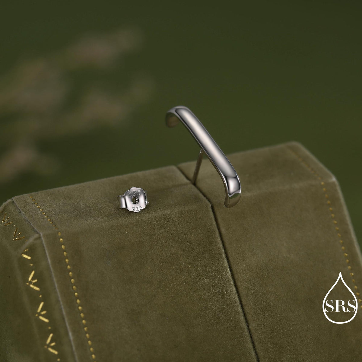 Minimalist Earlobe Cuff Earring in Sterling Silver, Simple Suspender Earring, Lobe Cuff, Silver or Gold
